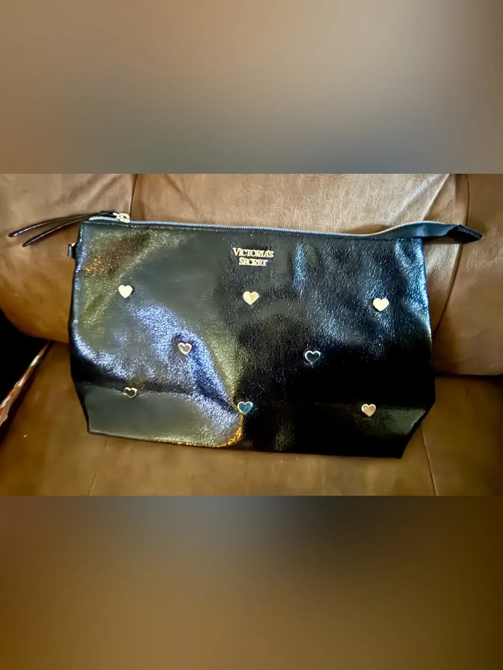 Victoria’s Secret Black & Gold Cosmetic Bag + Coin Purse Set